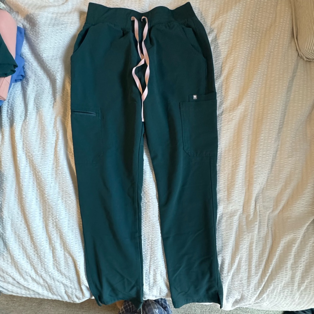 FIGS High Waisted Yola Skinny Scrub Pants- Caribbean Blue